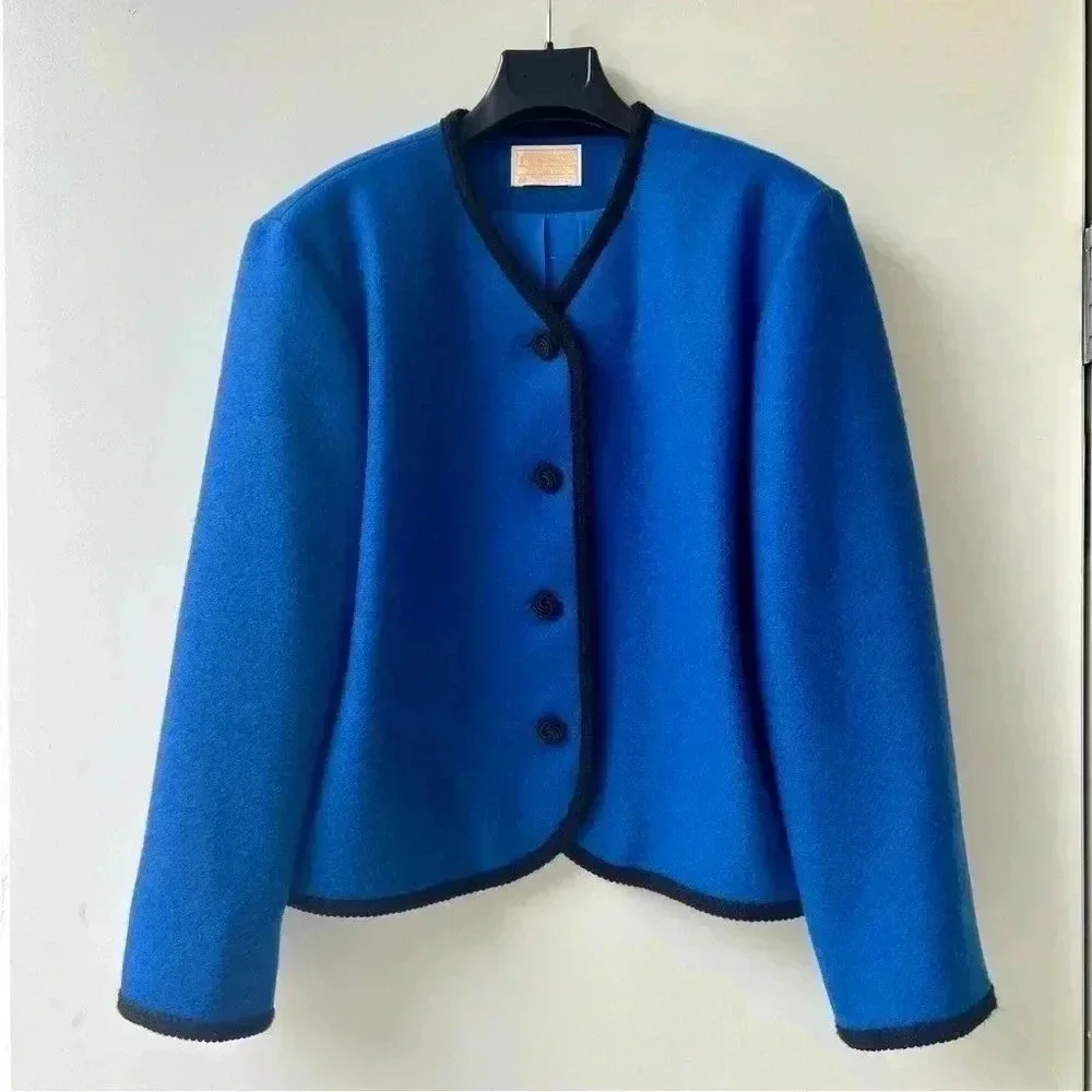 Pendleton vintage jacket - 100% wool made in the USA - blue and black - size 12 - Picture 5 of 13